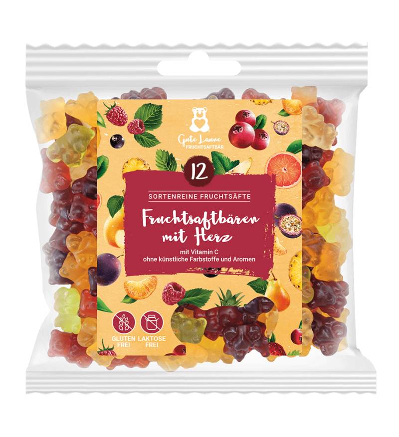 Fruchtgummis Fruchtsaftbär mit Herz, 12-Frucht große Bären (150g)