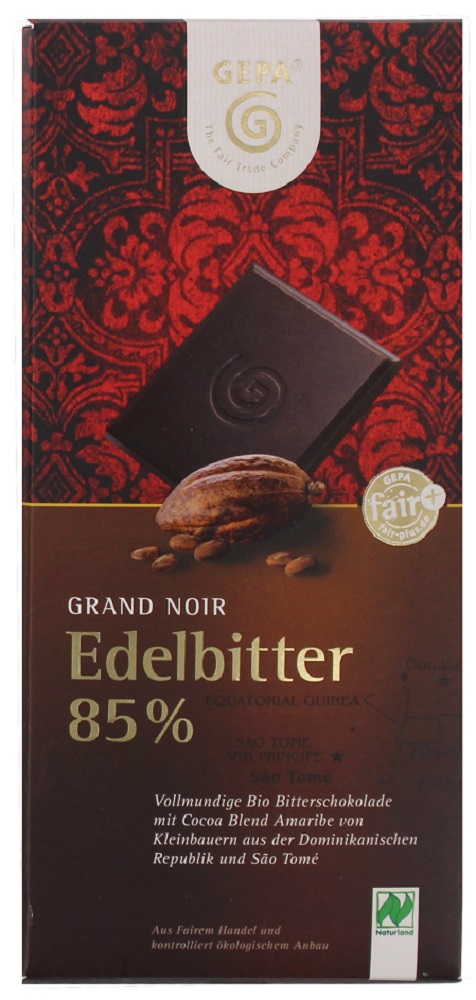 GEPA Bio Schokolade Edelbitter 85% 100G