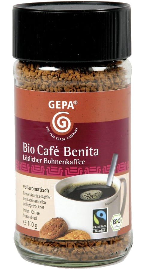 GEPA Fairtrade Bio Instant Café Benita 100G GEPA Fairtrade Bio Instant Café Benita 100G