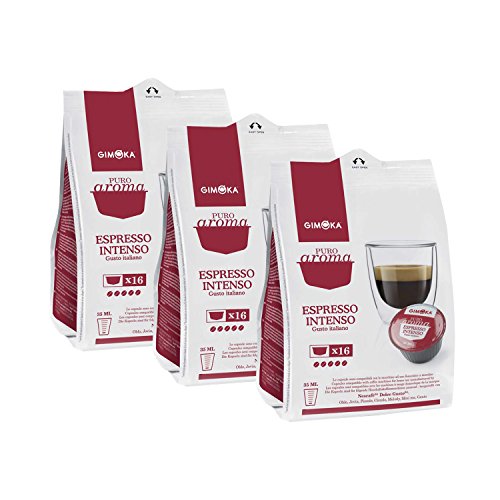 Gimoka Puro Aroma Espresso Intenso, Gusto Italiano, Kaffee, Kaffeekapsel Nescafé Dolce Gusto Kompatibel, Rot, 48 Kapseln