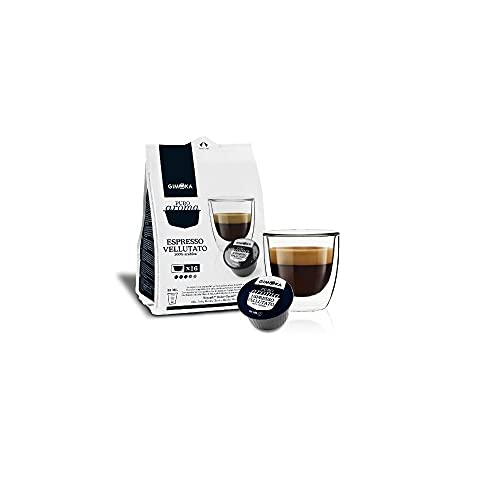 Gimoka Puro Aroma Espresso Vellutato, 100 Prozent Arabica Kaffee, Kaffeekapsel Nescafé Dolce Gusto Kompatibel, Schwarz, 16 Kapseln
