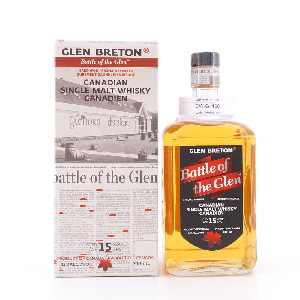 Glen Breton 15 Jahre Battle of the Glen Single 0,70 L/ 43.0% vol Glen Breton 15 Jahre Battle of the Glen Single 0,70 L/ 43.0% vol
