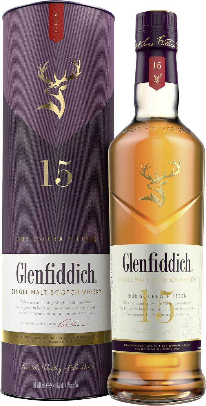 Glenfiddich Whisky 15 Jahre Solera 40% 0,7L Glenfiddich Whisky 15 Jahre Solera 40% 0,7L