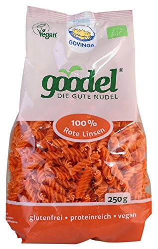Govinda Bio "Goodel" Rote Linse-Nudeln im Doppelpack (2 x 250 g) von Govinda