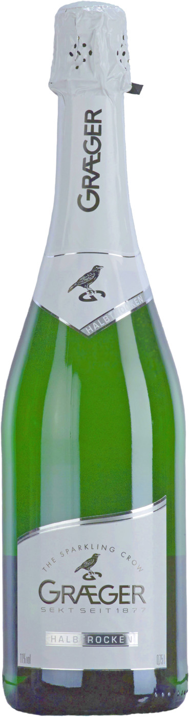 Graeger Sekt halbtrocken 0,75L - Etikett verschmutzt/beschädigt Graeger Sekt halbtrocken 0,75L - Etikett verschmutzt/beschädigt