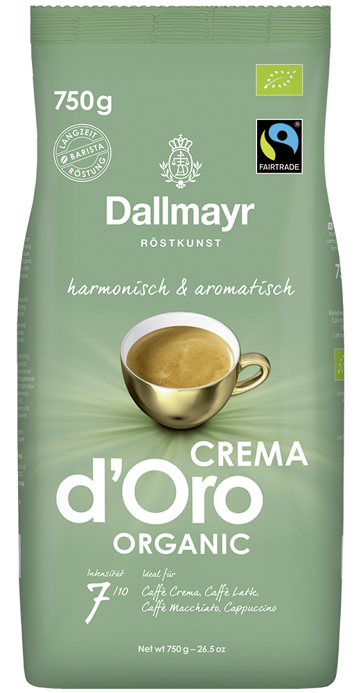 Crema d’Oro Organic ganze Bohne 750g Bio Crema d’Oro Organic ganze Bohne 750g Bio von Alois Dallmayr Kaffee OHG
