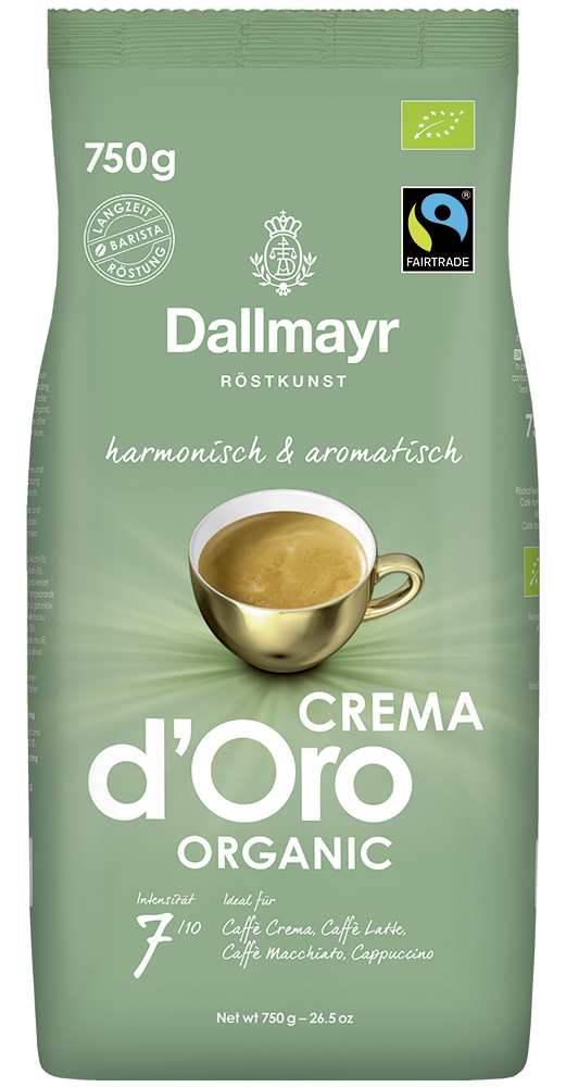 Crema d’Oro Organic ganze Bohne 750g Bio von Alois Dallmayr Kaffee OHG
