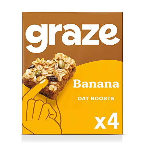 Graze Gesunde Snacks – Bananen-Hafer-Snack-Riegel, vegan, 4 x 30 g
