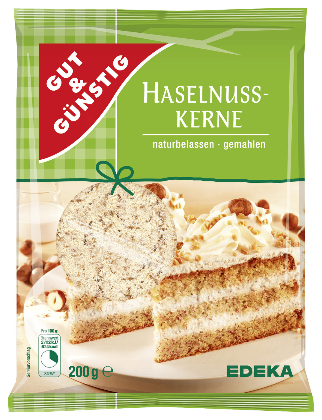 Gut & Günstig Haselnusskerne naturbelassen & gemahlen 200G