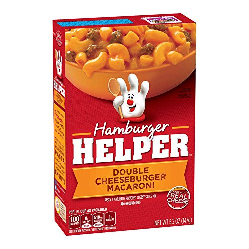 Hamburger Helper Doppelter Cheeseburger Makkaroni, 147 g Schachtel (Packet mit 12) von Hamburger Helper