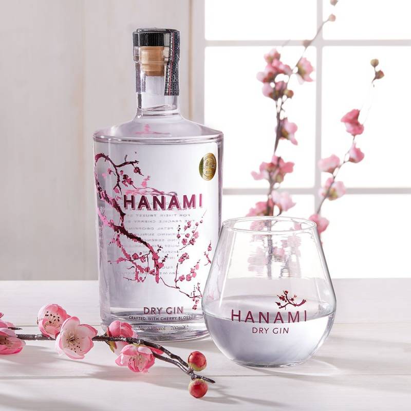 Hanami Dry Gin mit Glas von Hanami