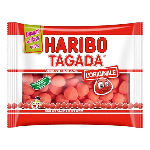 Haribo Fraise Tagada Süßigkeitenbeutel, 400 g, importiert aus Frankreich