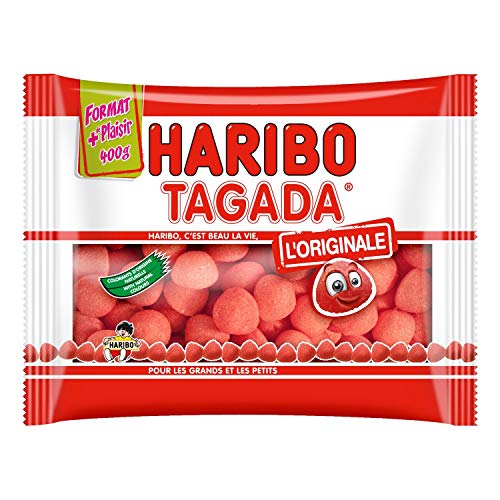 Haribo Fraise Tagada Süßigkeitenbeutel, 400 g, importiert aus Frankreich