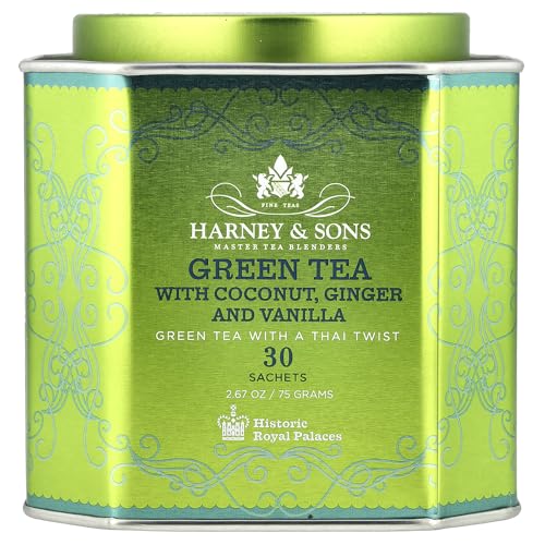 Harney and Sons Green Tea with Coconut , Flavored Green 30 Sachets per Tin by Harney and Sons Harney and Sons Green Tea with Coconut , Flavored Green 30 Sachets per Tin by Harney and Sons von Harney & Sons