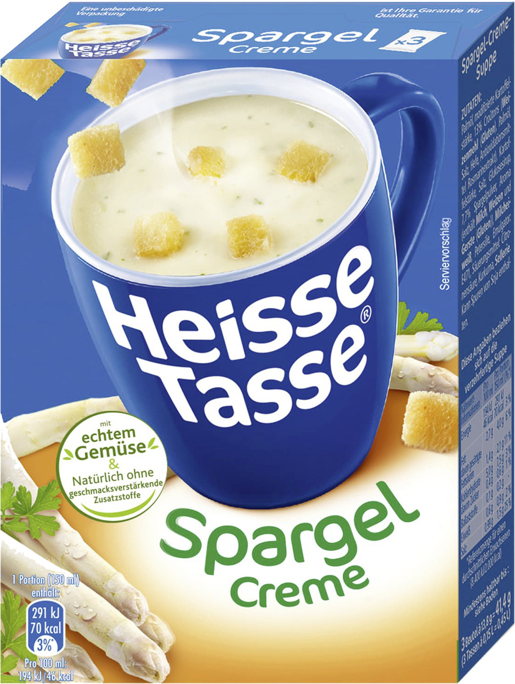 Heisse Tasse Spargel Creme Suppe 41,4G