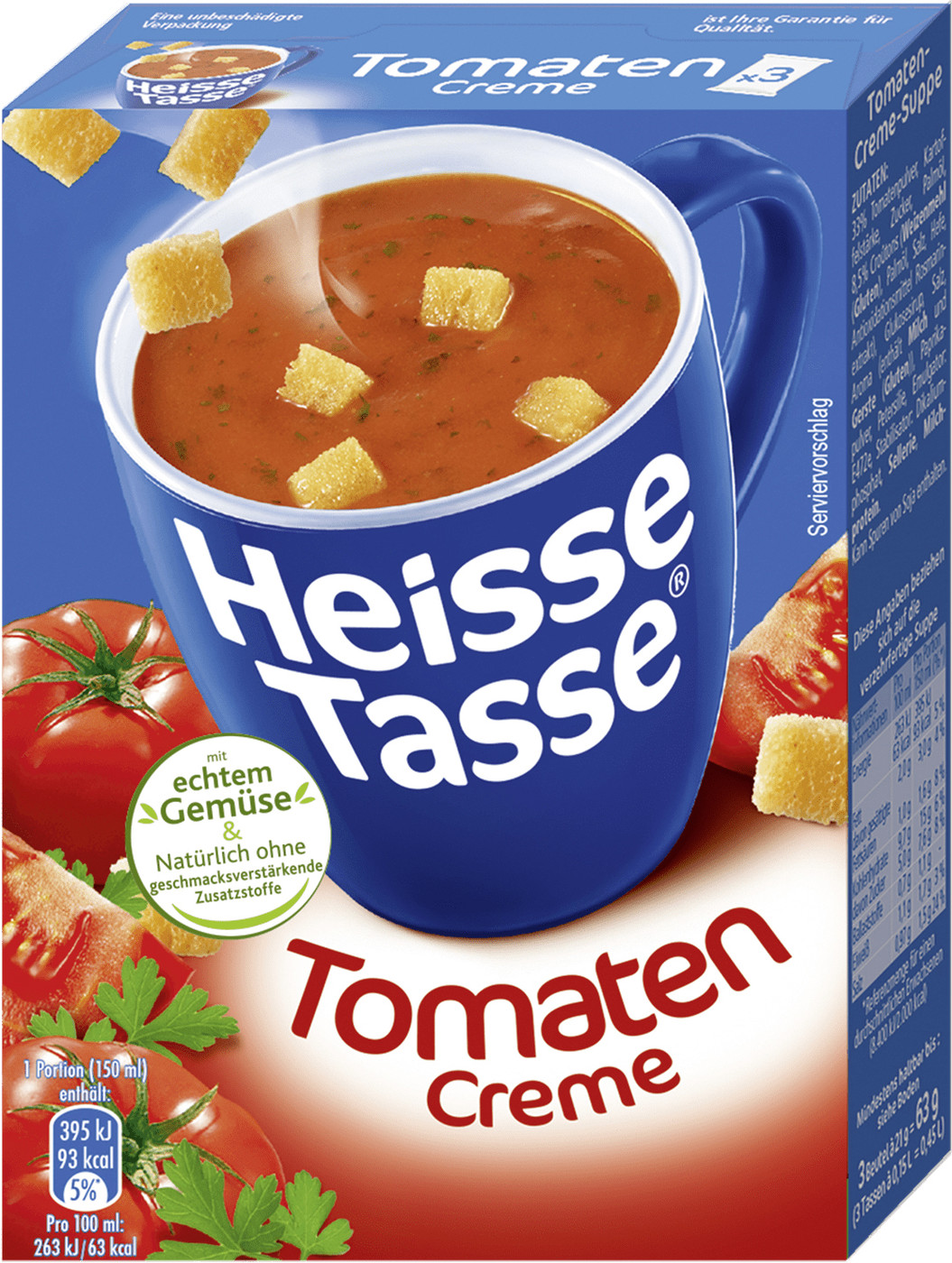 Heisse Tasse Tomaten Creme Suppe 63G