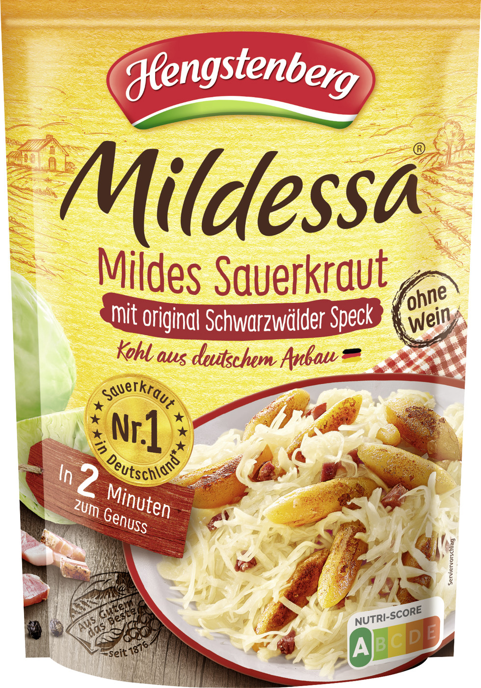 Hengstenberg Mildessa Mildes Sauerkraut mit original Schwarzwälder Speck 400G Hengstenberg Mildessa Mildes Sauerkraut mit original Schwarzwälder Speck 400G