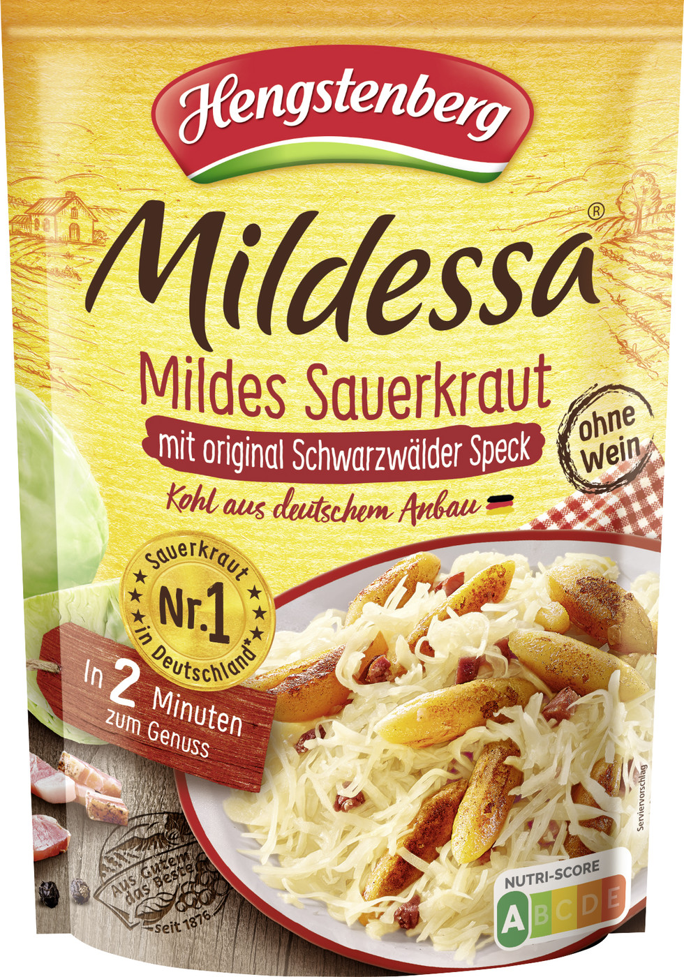 Hengstenberg Mildessa Mildes Sauerkraut mit original Schwarzwälder Speck 400G