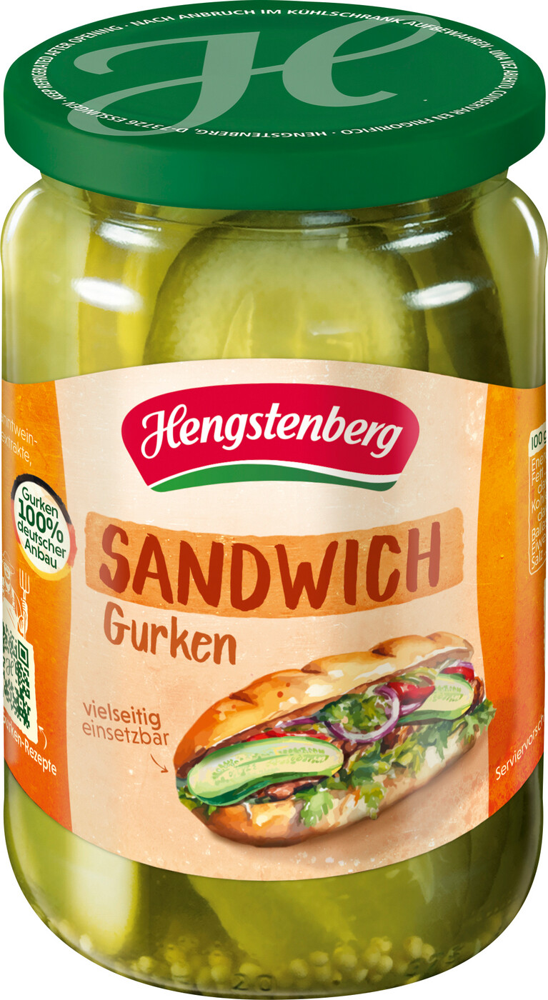 Hengstenberg Sandwich Gurken 330G Hengstenberg Sandwich Gurken 330G