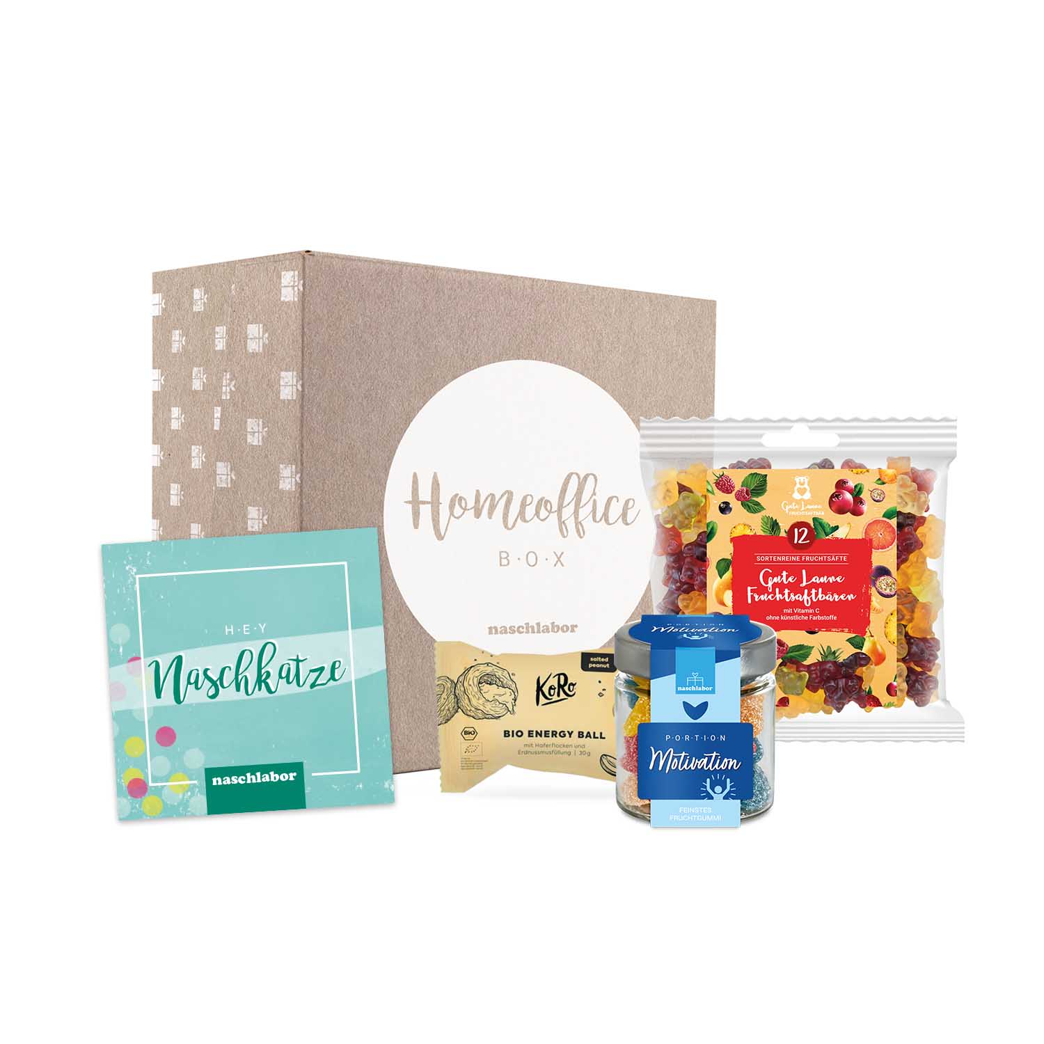 Home Office Geschenkbox klein gefüllt mit leckeren Fruchtgummis (inklusive persö...