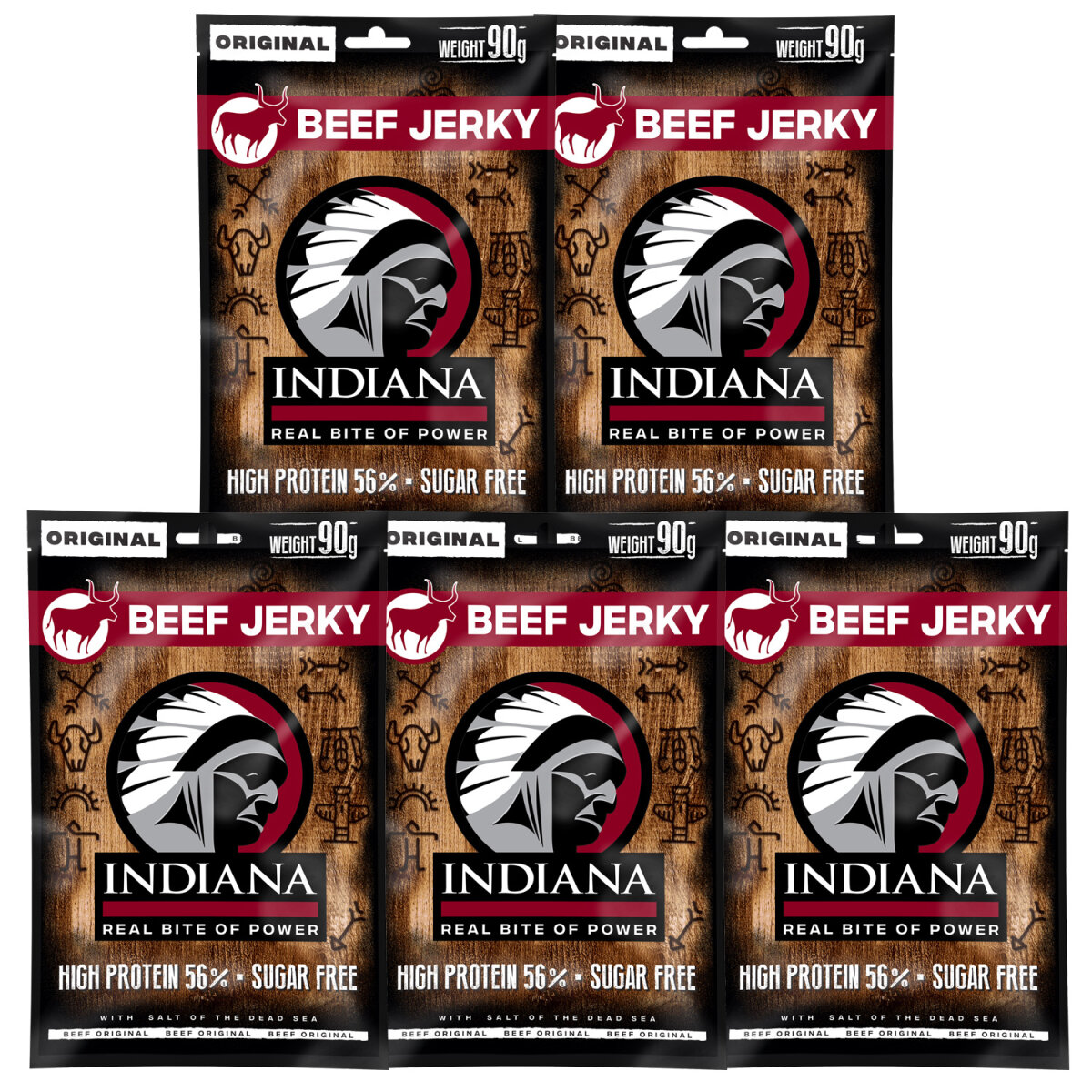 INDIANA Beef Jerky - 90g 5er Pack Original INDIANA Beef Jerky - 90g 5er Pack Original