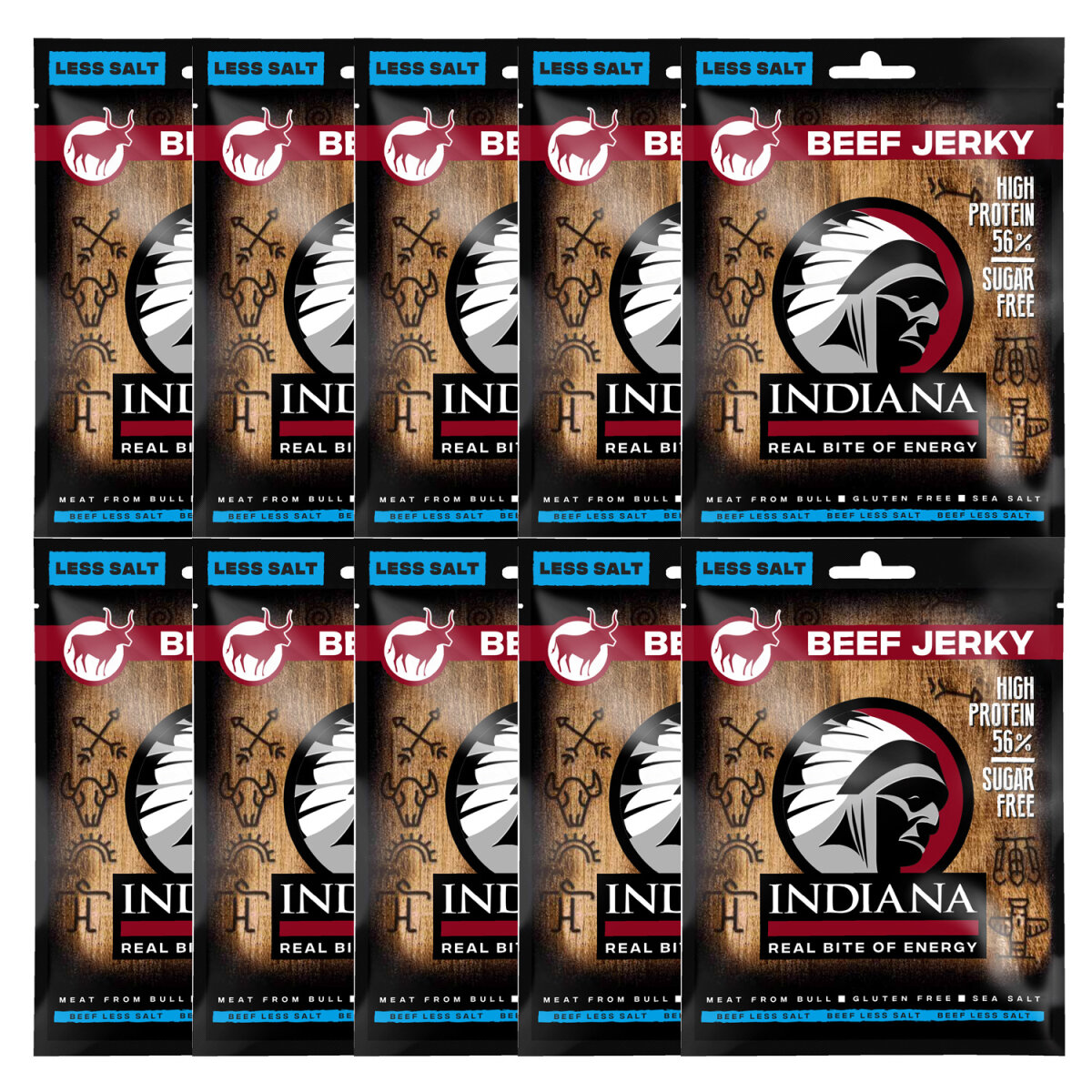 INDIANA Beef Jerky - 25g 10er Pack Less Salt