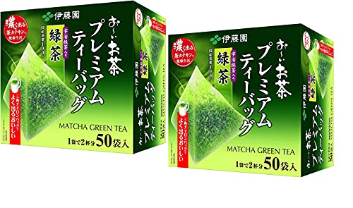 Itoen O ～ i Ocha Premium Matcha Grüntee, Japanischer Grüntee Ryokucha mit Matcha Uji, 1,8g Teebeutel, Packung mit 2 Boxen (Total 100 Beutel), Hergestellt in Japan von Itoen