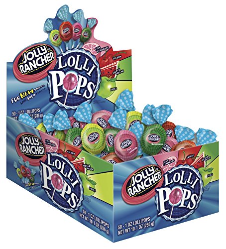 JOLLY RANCHER Lollipops (Assorted Flavors, 1.8-Pound Box, 50-Count, Pack of 2)