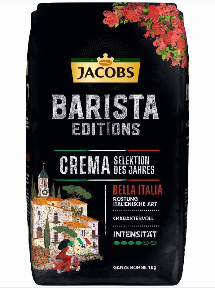 Jacobs Barista Editions Bella Italia Kaffee Crema Selektion des Jahres ganze Bohne 1KG