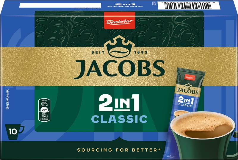 Jacobs Kaffee Instant 2in1 Classic 10ST 124G