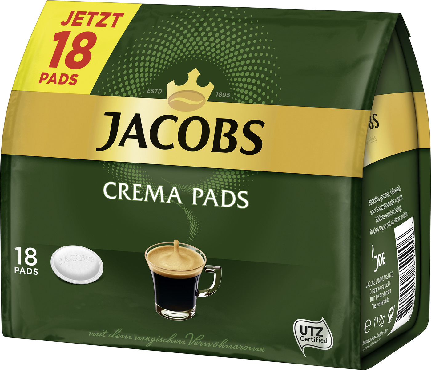 Jacobs Kaffeepads crema 18ST 118G