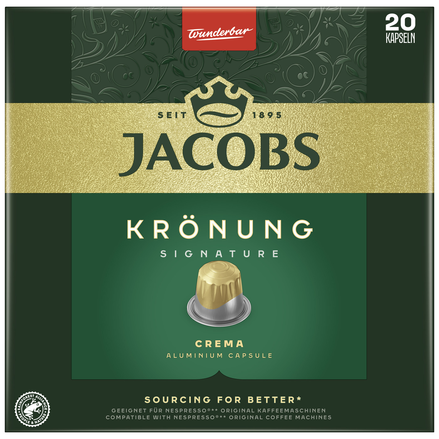 Jacobs Krönung Crema Kaffeekapseln 20ST 104G