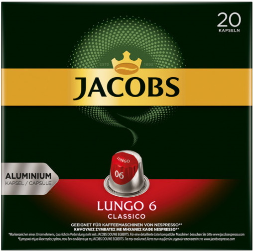 Jacobs Lungo 6 Classico Kaffekapseln 20ST 104G
