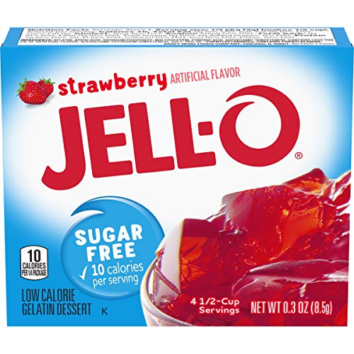 Jell-O Sugar-Free Gelatin Dessert, Strawberry, 0.3-Ounce Boxes (Pack of 6) by JELL-O