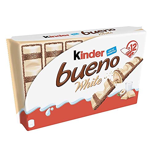 KINDER Bueno White Milk and Hazelnut - Pack of 12 x 2 bars