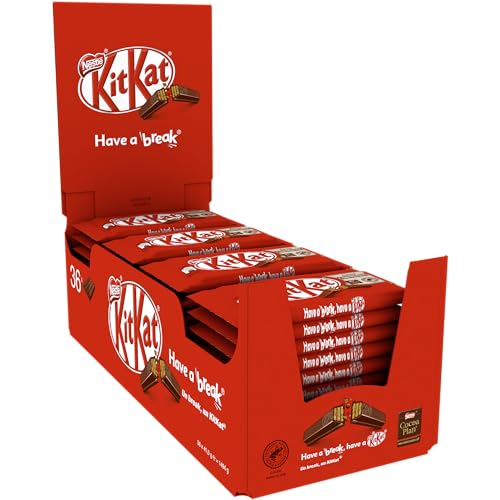 Kit Katze 4-Finger-Schokoladenriegel Vollmilchschokolade - Schachtel mit 36 Schokoriegeln (36X41,5 Gramm) von NESTLE