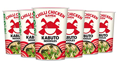Kabuto Noodles Chili Chicken Ramen Flavour 6er Pack (6 x 65g Instant Nudeln) von ABRA