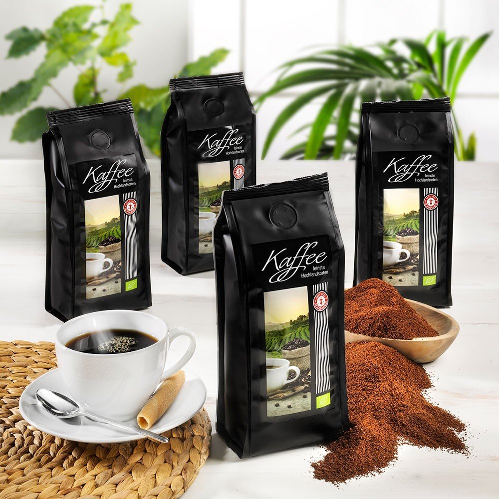 Schrader Kaffee Auswahl Exquisit 4er-Set Bio, gemahlen von Schrader
