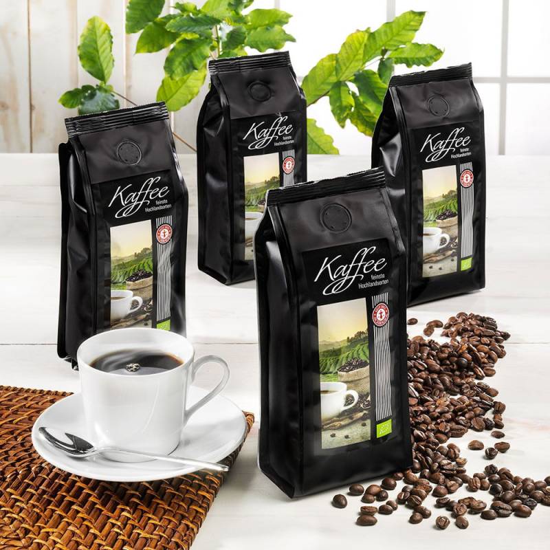 Schrader Kaffee Spezialitäten 4er-Set Bio, ganze Bohne von Schrader