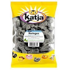 Katja Drop Haringen (Herring Shaped Licorice - Salty)2 bags are ea 500gram by katja von Katja
