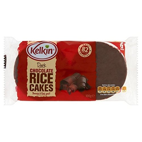 Kelkin Glutenfrei Dunkle Schokolade Reiskuchen 100G (Packung mit 6) von Kelkin
