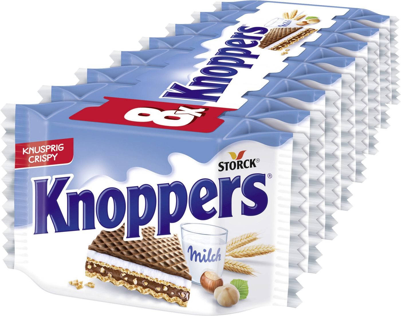 Knoppers Milch-Haselnuss-Schnitte 8ST 200G