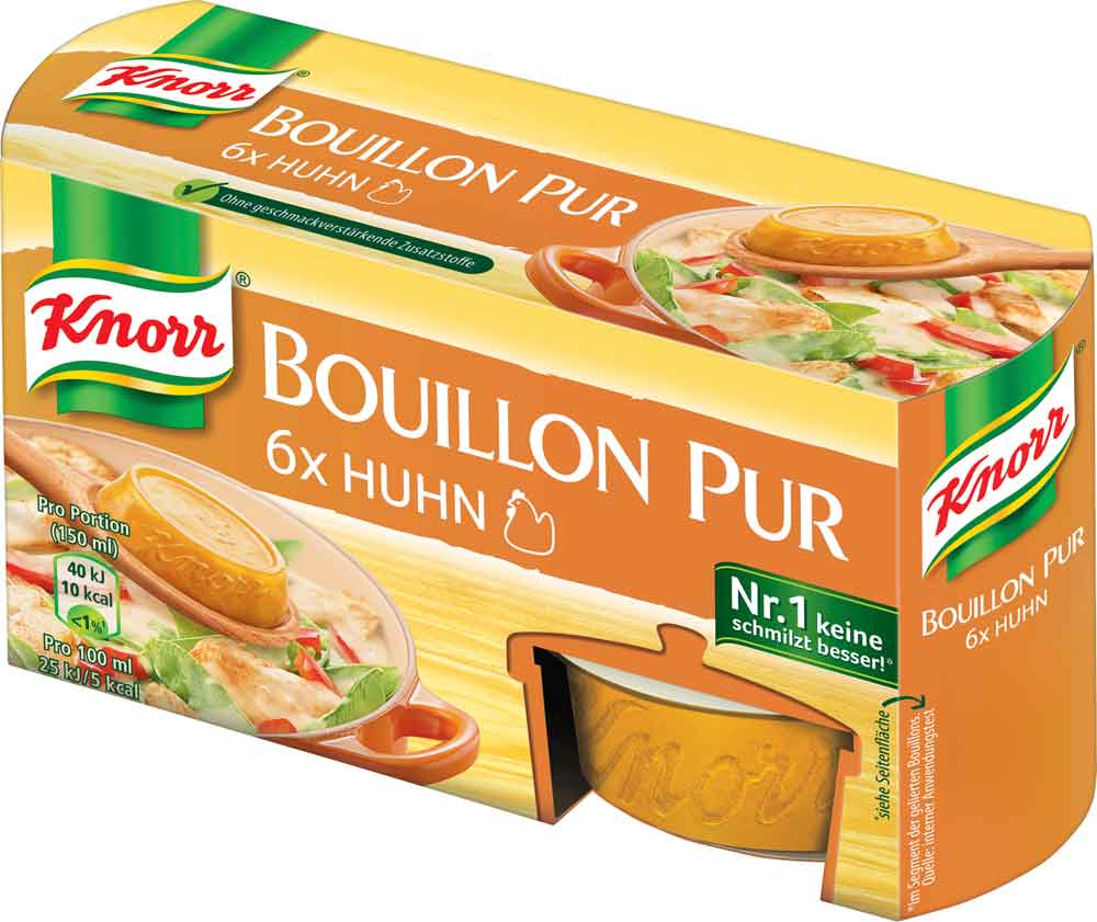 Knorr Bouillon Pur Huhn 6ST 168G