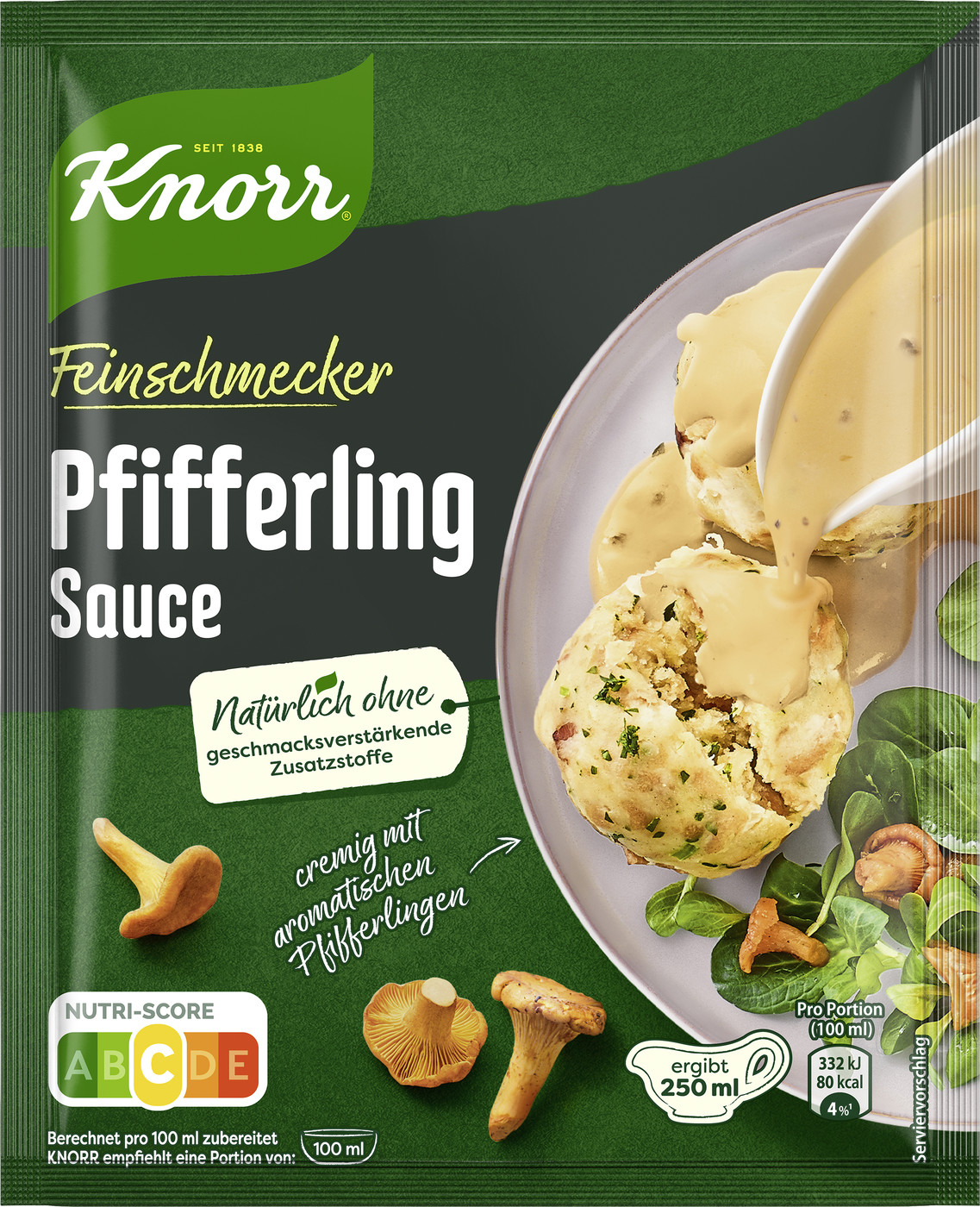 Knorr Feinschmecker Pfifferling Sauce ergibt 250ML Knorr Feinschmecker Pfifferling Sauce ergibt 250ML