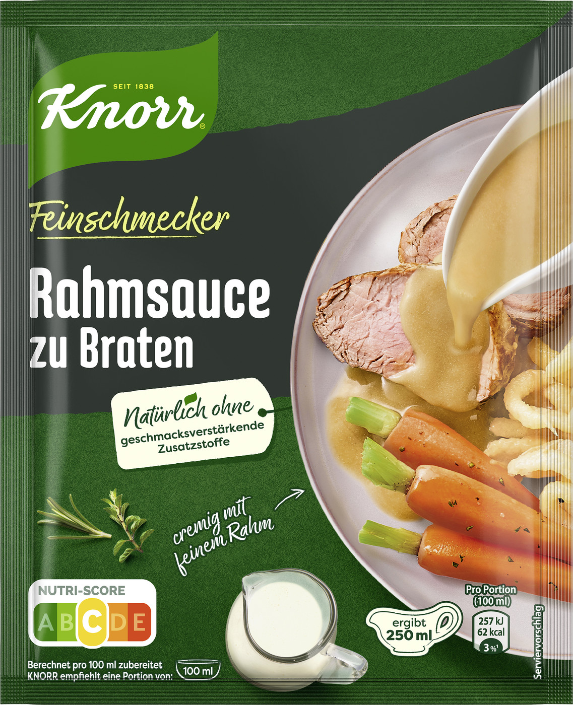 Knorr Feinschmecker Rahmsauce zu Braten ergibt 250ML Knorr Feinschmecker Rahmsauce zu Braten ergibt 250ML