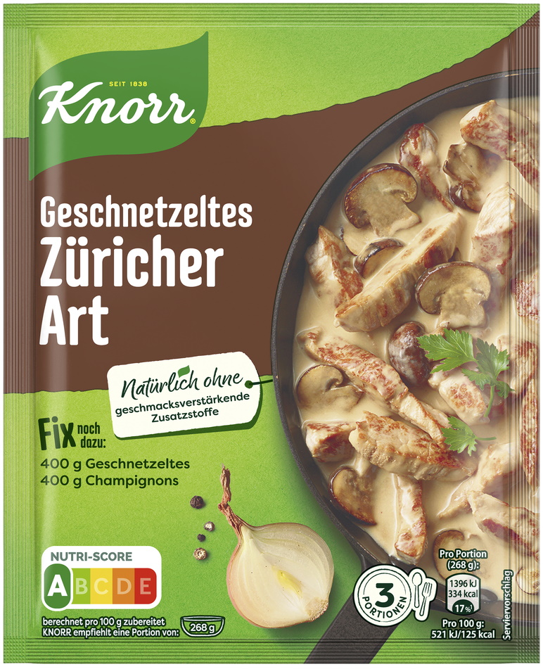 Knorr Fix Geschnetzeltes Züricher Art 54G Knorr Fix Geschnetzeltes Züricher Art 54G