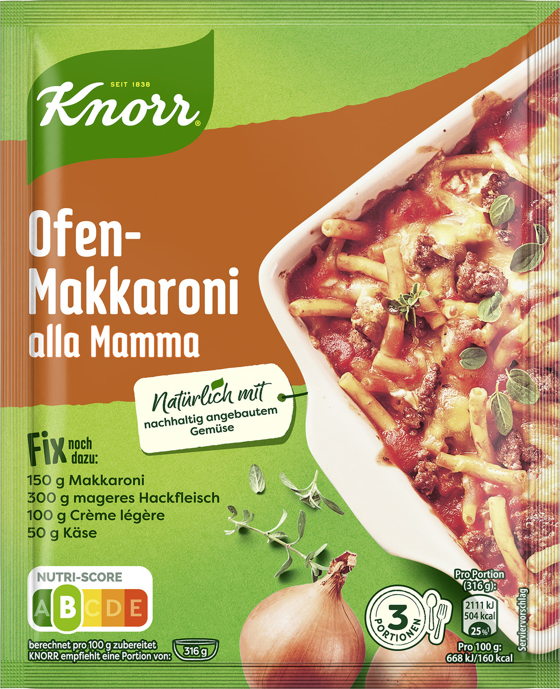 Knorr Fix Ofen-Makkaroni alla Mamma 48G Knorr Fix Ofen-Makkaroni alla Mamma 48G