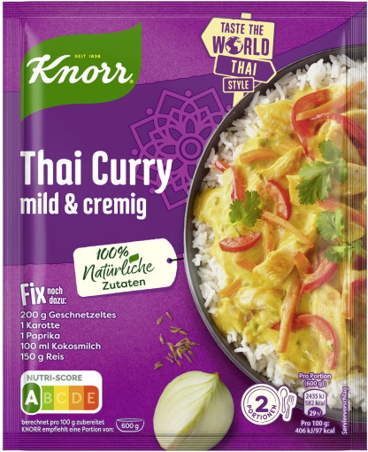 Knorr Fix Thai Curry mild & cremig 30G Knorr Fix Thai Curry mild & cremig 30G