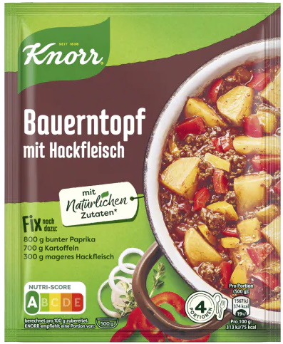 Knorr Fix für Bauerntopf mit Hackfleisch 43G Knorr Fix für Bauerntopf mit Hackfleisch 43G