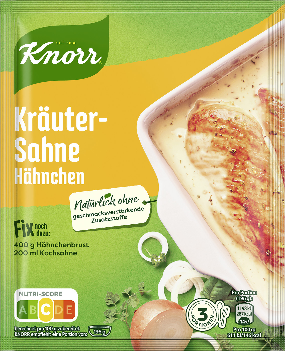 Knorr Fix für Kräuter-Sahne Hähnchen 28G Knorr Fix für Kräuter-Sahne Hähnchen 28G